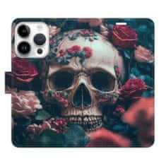 iSaprio Flipové pouzdro - Skull in Roses 02 pro Apple iPhone 15 Pro