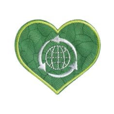 PRYM Nášivka recyklovaná, srdce, nažehlovací, zelená