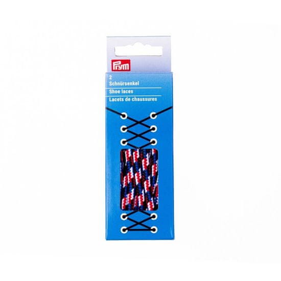 PRYM Kulaté tkaničky outdoorové, 5 mm, 120 cm, modré/červené/bílé