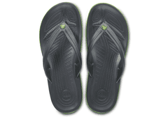 Crocs Crocband Flip-Flops pro muže, 46-47 EU, M12, Žabky, Pantofle, Sandály, Graphite/Volt Green, Šedá, 11033-0A1