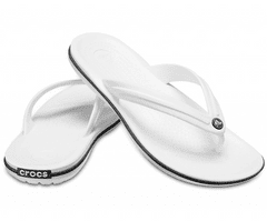 Crocs Crocband Flip-Flops Unisex, 43-44 EU, M10W12, Žabky, Pantofle, Sandály, White, Bílá, 11033-100