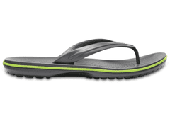 Crocs Crocband Flip-Flops pro muže, 46-47 EU, M12, Žabky, Pantofle, Sandály, Graphite/Volt Green, Šedá, 11033-0A1