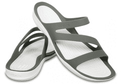 Crocs Swiftwater Sandals pro ženy, 36-37 EU, W6, Sandály, Pantofle, Smoke/White, Šedá, 203998-06X