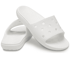 Crocs Classic Slides Unisex, 43-44 EU, M10W12, Pantofle, Sandály, White, Bílá, 206121-100