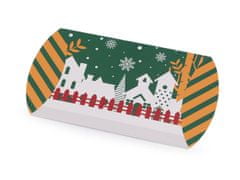 Kraftika 12ks zelená tmavá krajina vánoční dárková krabička sob