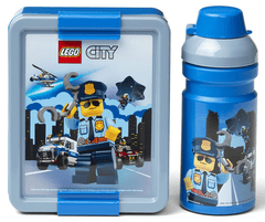 LEGO Lego, Svačinový set pro děti (láhev a box) Classic | červené/modrý