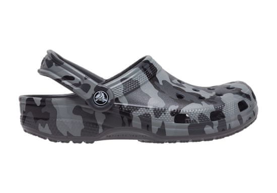 Crocs Classic Printed Camo Clogs Unisex, 43-44 EU, M10W12, Pantofle, Dřeváky, Slate Grey/Multi, Šedá, 206454-0IE