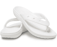 Crocs Classic Flip-Flops Unisex, 39-40 EU, M7W9, Žabky, Pantofle, Sandály, White, Bílá, 207713-100