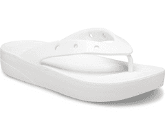 Crocs Classic Platform Flip-Flops pro ženy, 36-37 EU, W6, Žabky, Pantofle, Sandály, White, Bílá, 207714-100