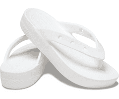 Crocs Classic Platform Flip-Flops pro ženy, 36-37 EU, W6, Žabky, Pantofle, Sandály, White, Bílá, 207714-100