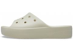 Crocs Classic Platform Slides pro ženy, 41-42 EU, W10, Pantofle, Sandály, Bone, Béžová, 208180-2Y2