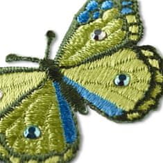 PRYM Nášivka motýl s drahokamy, nažehlovací, kiwi