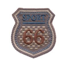 PRYM Nášivka štítek Sport 66, nažehlovací, šedá/modrá/béžová