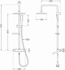 Mexen Kx49-vanová souprava s termostatickou baterií-sprcha, bílo/ zlatá (779004991-25)