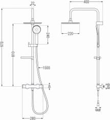 Mexen Kx40 sprchový sloup s termostatickou baterií zlato (771504091-50)