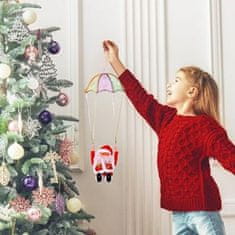 HOME & MARKER® Vánoční dekorace Santa na padáku, Santa Claus vánoční ozdoba 56cm | SANTASWING
