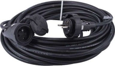 Emos Venkovní prodlužovací kabel 20 m / 1 zásuvka / černý / guma / 230 V / 2,5 mm2