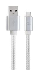 GEMBIRD Kabel USB 3.0 AM na Type-C kabel (AM/CM), 1,8m, opletený, stříbrný, blister