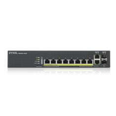 Zyxel GS2220-10HP,EU region,8-port GbE L2 PoE Switch with GbE Uplink (1 year NCC Pro pack license bundled)