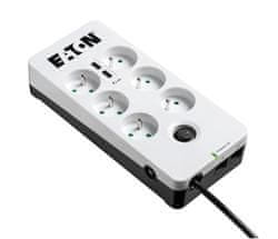 Eaton Protection Box 6 USB Tel@ FR, přepěťová ochrana, 6 výstupů, zatížení 10A, tel., 2x USB port