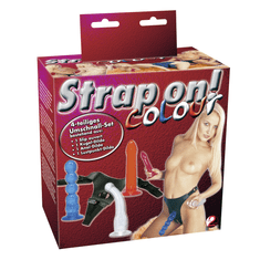 You2toys Sada barevných masturbátorů s připínacími kalhotkami - Strap on!