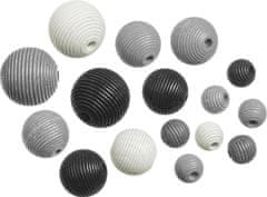 Dřevěné korálky mix - černá, šedá, bílá 20 ks