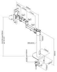 Neomounts FPMA-D960BLACKPLUS /Držák zakřiveného displeje/na stůl/10-49"/svorka/3 čepy/VESA 100X100/nosn. 20kg/černý