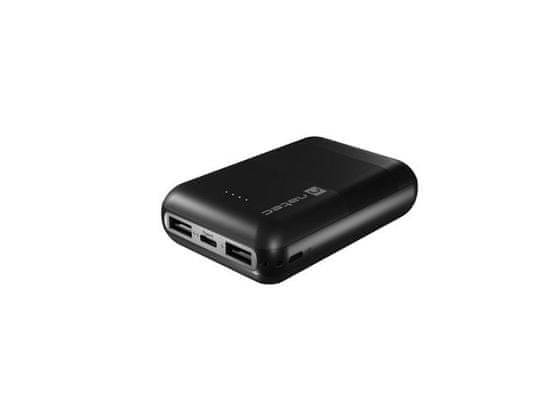 Natec powerbanka TREVI COMPACT 10000 mAh 2X USB-A + 1X USB-C, černá