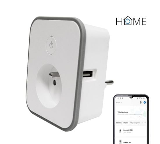 iGET HOME Power 2 USB - WiFi chytrá zásuvka 230V + 2x USB, samostatná, měření spotřeby, 3680W