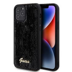 Guess Zadní kryt Sequin Script Logo pro iPhone 12 - 12 Pro Black