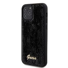 Guess Zadní kryt Sequin Script Logo pro iPhone 12 - 12 Pro Black