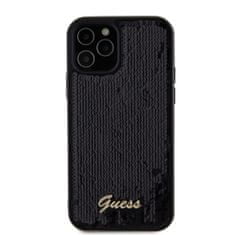 Guess Zadní kryt Sequin Script Logo pro iPhone 12 - 12 Pro Black