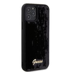 Guess Zadní kryt Sequin Script Logo pro iPhone 12 - 12 Pro Black