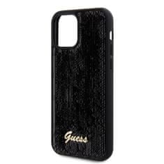 Guess Zadní kryt Sequin Script Logo pro iPhone 12 - 12 Pro Black