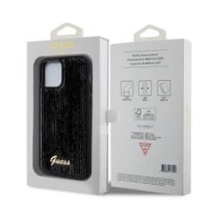 Guess Zadní kryt Sequin Script Logo pro iPhone 12 - 12 Pro Black