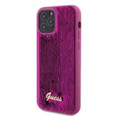 Guess Zadní kryt Sequin Script Logo pro iPhone 12 - 12 Pro Magenta