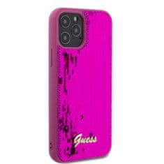 Guess Zadní kryt Sequin Script Logo pro iPhone 12 - 12 Pro Magenta