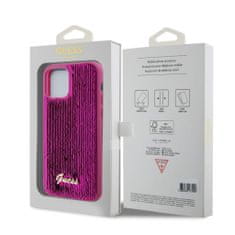 Guess Zadní kryt Sequin Script Logo pro iPhone 12 - 12 Pro Magenta