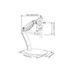 Assmann Digitus Stolní stojan pro LCD/LED monitor až do 69cm "(27") flexibilní držák plynové pružiny, max 6,5 kg, VESA 75 x 75 a 100 x 100