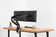 Assmann Digitus universální držák monitoru duální s plynovou pružinou, 15-32 ", 2x 9 kg (max.), Černý VESA: 75 x 75, 100 x 100