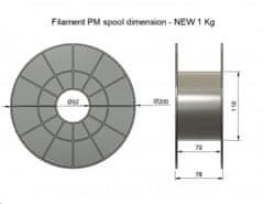 Filament PM tisková struna/filament 2,85 PETG černá, 1 kg