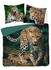 Detexpol Francouzské povlečení Leopard natur Bavlna, 220/200, 2x70/80 cm