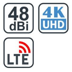 Evolveo Jade 2 LTE, 48dBi aktivní venkovní anténa DVB-T/T2, LTE filtr