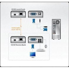 Aten KVM extender CE-100 USB, VGA (1280 x 1024 na 100m)