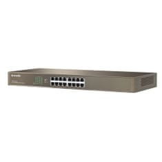 Tenda TEG1016G 16-port Gigabit Switch, 16x 10/100/1000 Mb/s, Fanless, MAC 8K, i na zeď, Rackmount