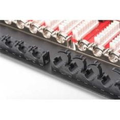 Digitus CAT 6 Patch Panel, stíněný, 24 portů RJ45 s uzávěrem, 8P8C, LSA, 0,5U, 19 "montáž do stojanu, bl