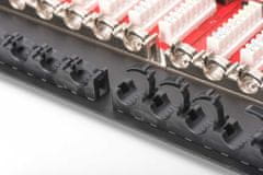 Digitus CAT 6 Patch Panel, stíněný, 24 portů RJ45 s uzávěrem, 8P8C, LSA, 0,5U, 19 "montáž do stojanu, bl