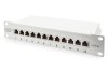 Digitus CAT 6A Patch Panel, stíněný, 12-portové pole se štítkem, 1U, 10 "montáž do stojanu, šedá RAL 7035