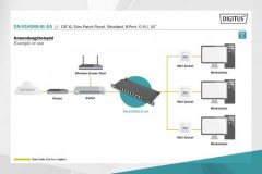 Digitus Propojovací panel CAT 6A, stíněný, 8portový, 0,5U, 10 ", černý