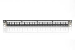 Digitus Modulární propojovací panel, stíněný 24 portů, Blank, 1U, Rack Mount, barevná černá průhledná pole štítků